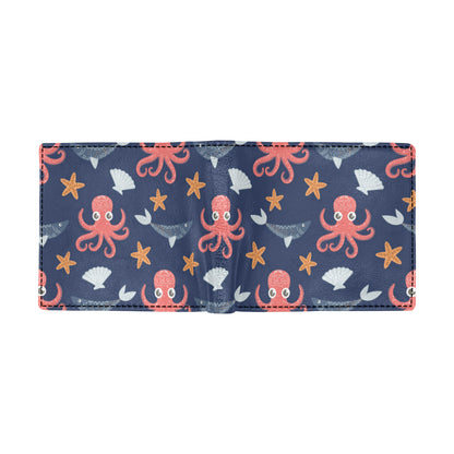 Octopus Pattern Print Design A04 Men's ID Card Wallet