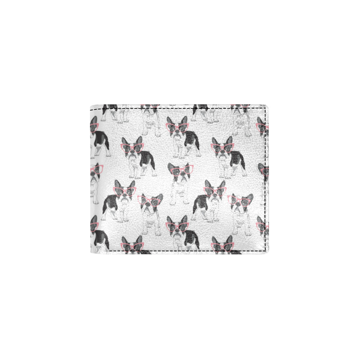 Boston Terrier Pattern Print Design 03 Men's ID Card Wallet