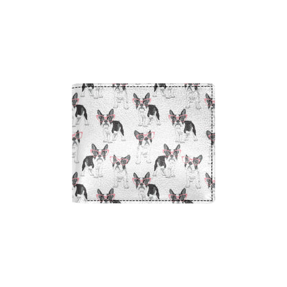 Boston Terrier Pattern Print Design 03 Men's ID Card Wallet