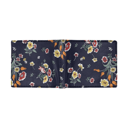 Summer Floral Pattern Print Design SF01 Men's ID Card Wallet