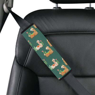 Llama Cactus Pattern Print Design 07 Car Seat Belt Cover