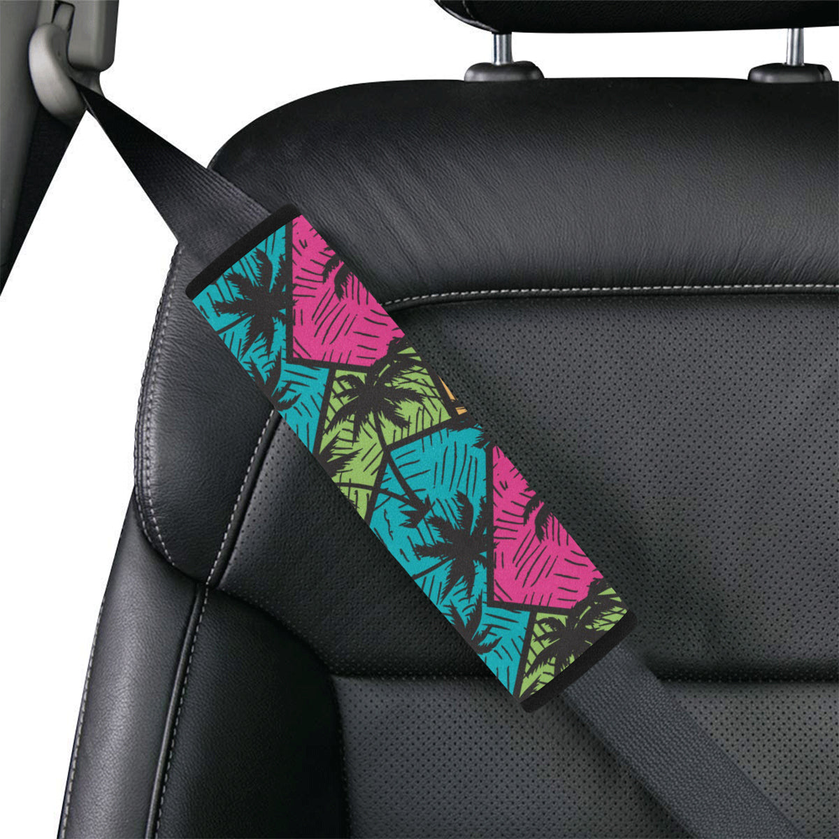 Palm Tree Pattern Print Design PT09 Car Seat Belt Cover