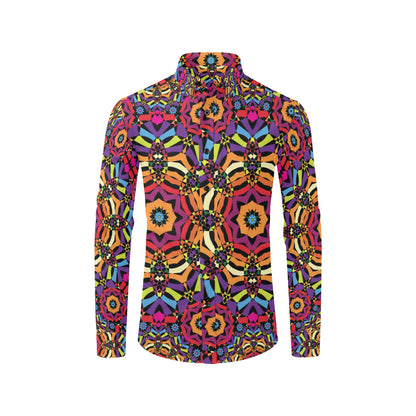 Kaleidoscope Pattern Print Design 01 Men's Long Sleeve Shirt
