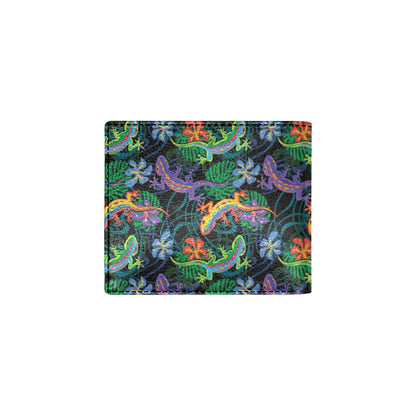Gecko Colorful Pattern Print Design 01 Men's ID Card Wallet