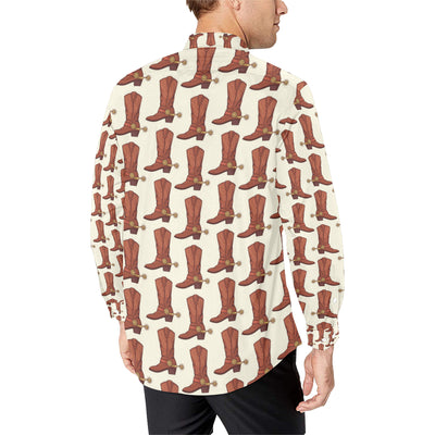 Cowboy Pattern Print Design 06 Men's Long Sleeve Shirt