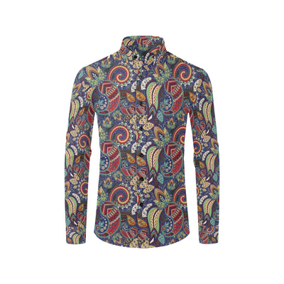 Paisley Boho Pattern Print Design A03 Men's Long Sleeve Shirt