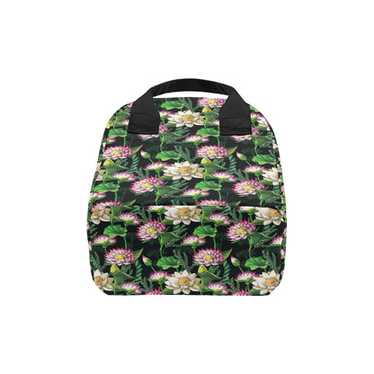 Water Lily Pattern Print Design WL010 Insulated Lunch Bag
