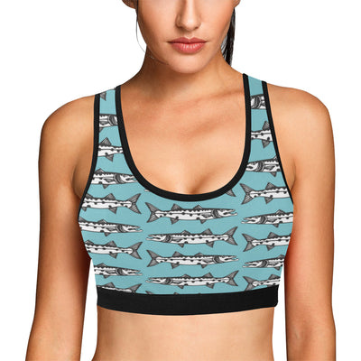 Barracuda Pattern Print Design 03 Sports Bra