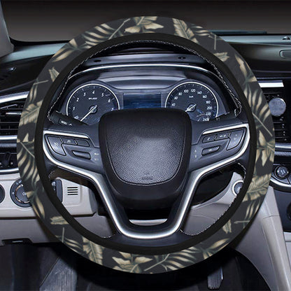 Banana Leaf Pattern Print Design 07 Steering Wheel Cover with Elastic Edge