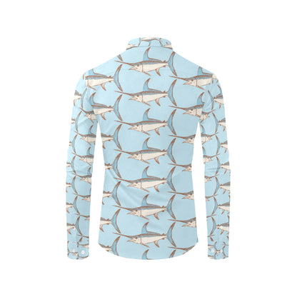 Swordfish Pattern Print Design 01 Men's Long Sleeve Shirt