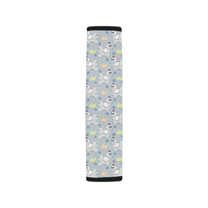 Maltese Pattern Print Design 04 Car Seat Belt Cover