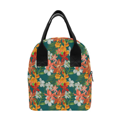 Amaryllis Pattern Print Design AL06 Insulated Lunch Bag