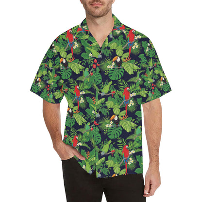 Rainforest Parrot Pattern Print Design A03 Men's Hawaiian Shirt