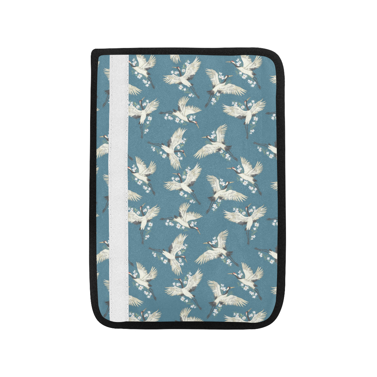 Crane Pattern Print Design 02 Car Seat Belt Cover