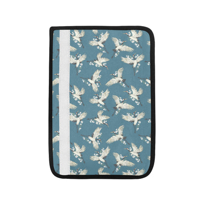 Crane Pattern Print Design 02 Car Seat Belt Cover
