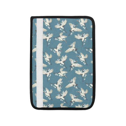 Crane Pattern Print Design 02 Car Seat Belt Cover