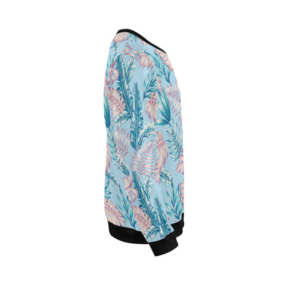 Tropical Flower Pattern Print Design TF01 Men Long Sleeve Sweatshirt