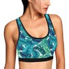 Brightness Tropical Palm Leaves Sports Bra