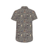 Native Indian life Design Print Men's Short Sleeve Button Up Shirt