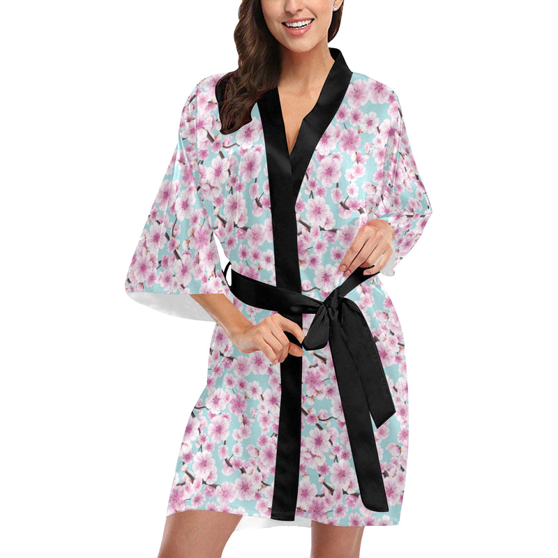 Cherry Blossom Pattern Print Design 01 Women's Short Kimono