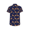 Horse Luxury Themed Pattern Print Men's Short Sleeve Button Up Shirt