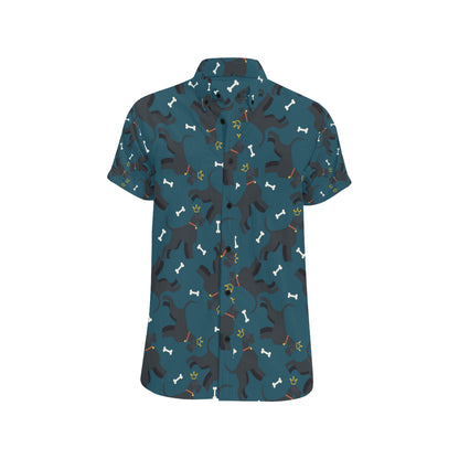 Schnauzers Pattern Print Design A04 Men's Short Sleeve Button Up Shirt