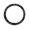 Sun Moon White Design Themed Print Steering Wheel Cover with Elastic Edge