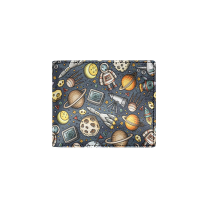 Space Pattern Print Men's ID Card Wallet