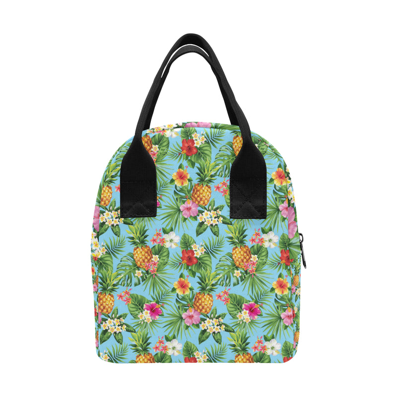 Pineapple Hawaiian flower Tropical Insulated Lunch Bag