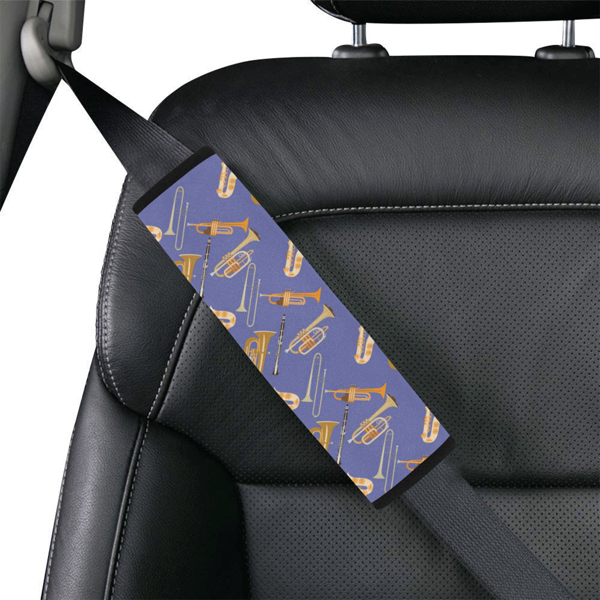 Trombone Pattern Print Design 02 Car Seat Belt Cover