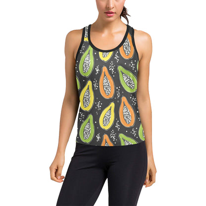 Papaya Pattern Print Design PP05 Women's Racerback Tank Top