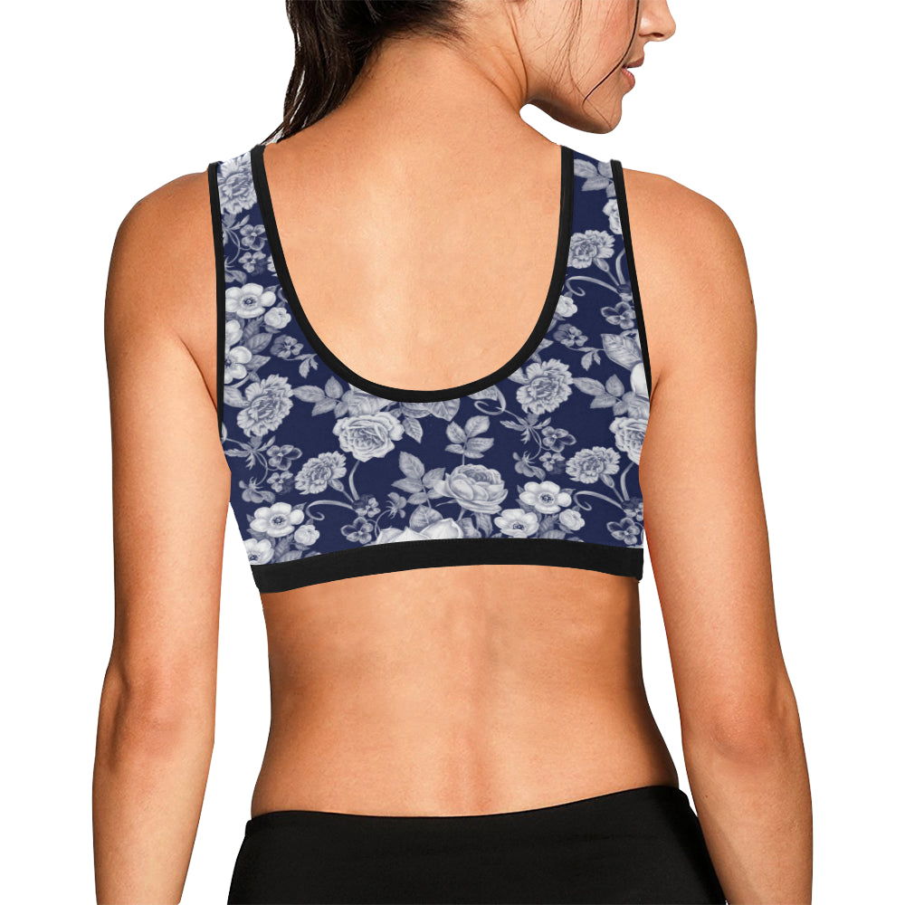 Floral Infrared Pattern Sports Bra