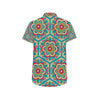 Mandala Pattern Print Design 03 Men's Short Sleeve Button Up Shirt