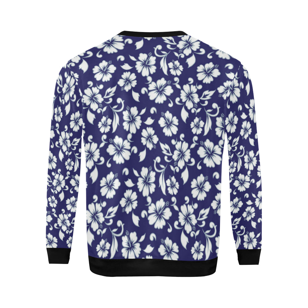 Hibiscus Pattern Print Design HB010 Men Long Sleeve Sweatshirt