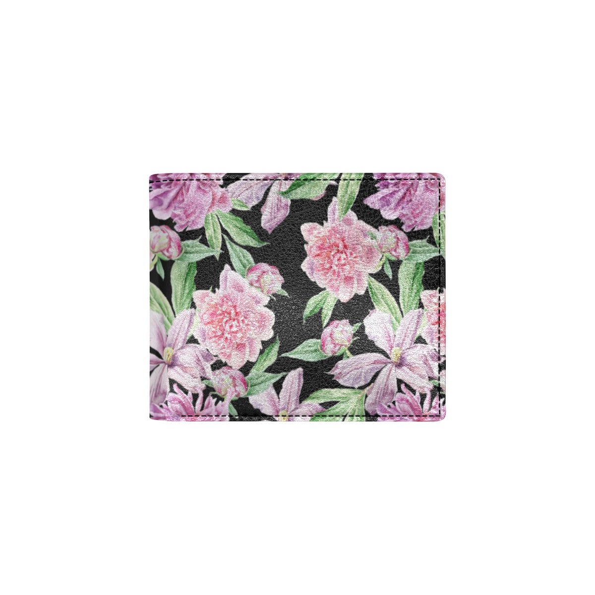 Peony Pattern Print Design PE08 Men's ID Card Wallet