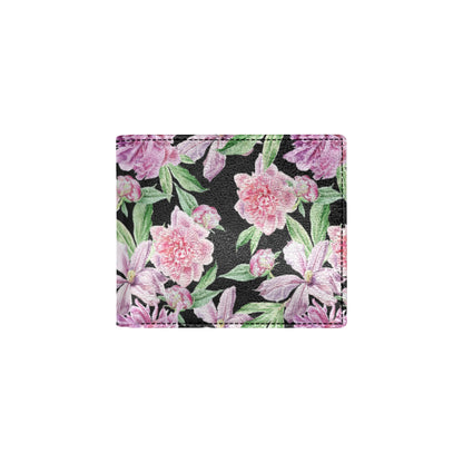 Peony Pattern Print Design PE08 Men's ID Card Wallet