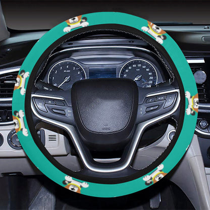 Basenji Pattern Print Design 03 Steering Wheel Cover with Elastic Edge