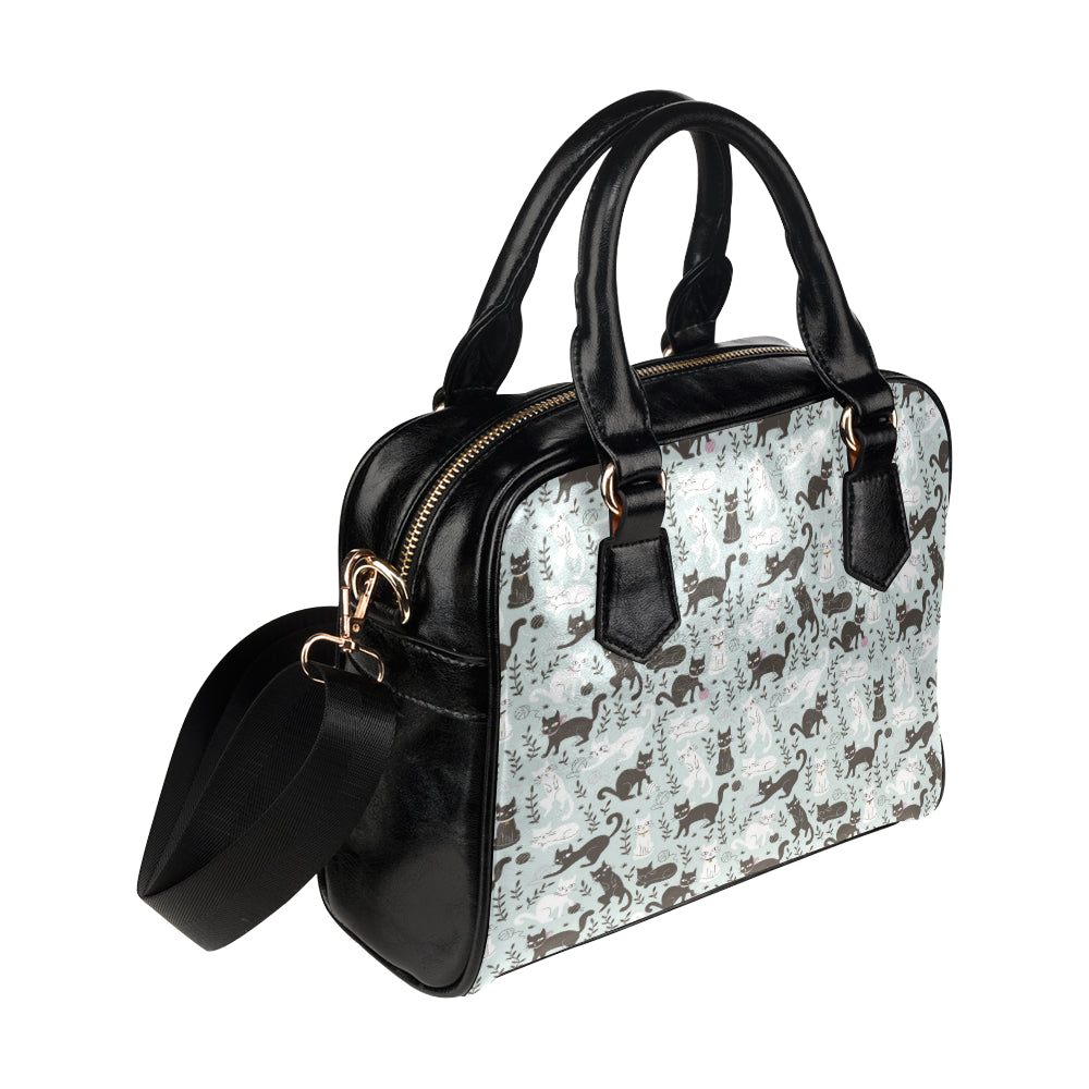 Cat Pattern Print Design 08 Shoulder Handbag