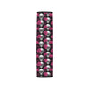 Pink Rose Skull Themed Print Car Seat Belt Cover