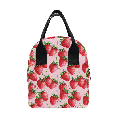 Strawberry Pattern Print Design SB03 Insulated Lunch Bag