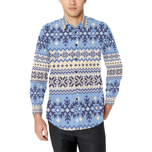 Nordic Pattern Print Design A03 Men's Long Sleeve Shirt
