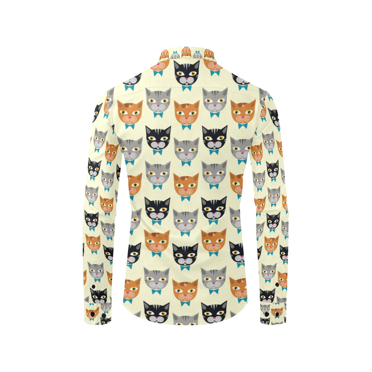 Cat Pattern Print Design 05 Men's Long Sleeve Shirt