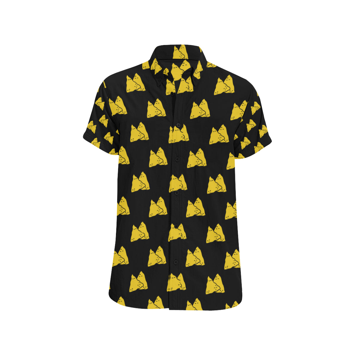 Nachos Pattern Print Design A02 Men's Short Sleeve Button Up Shirt