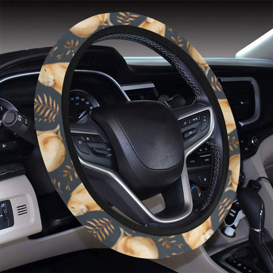 Capybara Pattern Print Design 02 Steering Wheel Cover with Elastic Edge