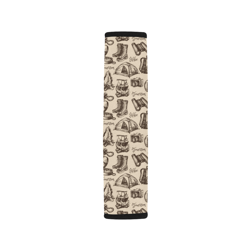 Camping Pattern Print Design 01 Car Seat Belt Cover