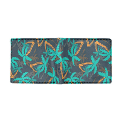 Palm Tree Pattern Print Design PT01 Men's ID Card Wallet