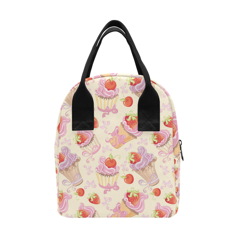 Strawberry Pink CupCake Insulated Lunch Bag