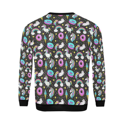 Donut Unicorn Pattern Print Design DN09 Men Long Sleeve Sweatshirt