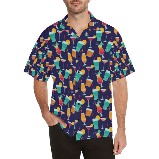 Cocktail Pattern Print Design 06 Men's Hawaiian Shirt