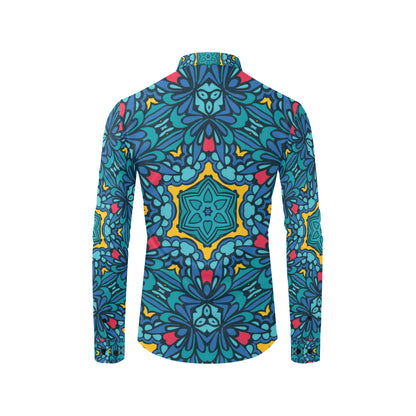 Kaleidoscope Pattern Print Design 04 Men's Long Sleeve Shirt